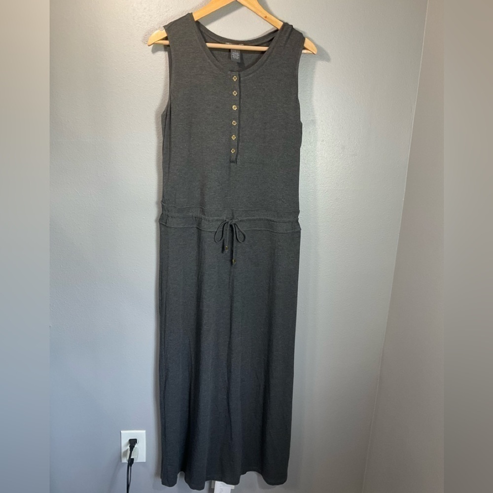 Chelsea & Theodore Maxi gray Stretch and Rayon Dress size Large D32
